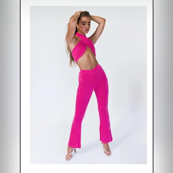 Princess Polly Pants - Princess Polly Halter & Flare Pants Set Pink 70's 80's  Costume Halloween Size 4
